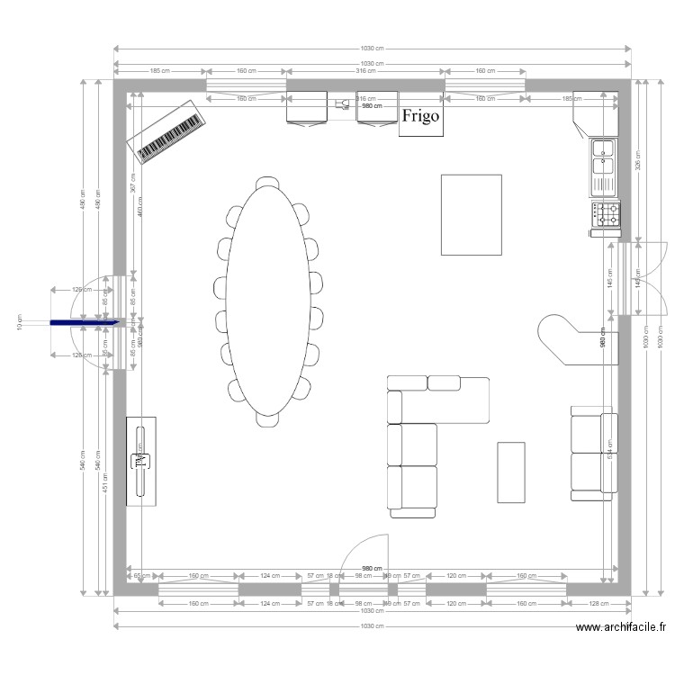 PIECE 3 PIECE A VIVRE. Plan de 0 pièce et 0 m2