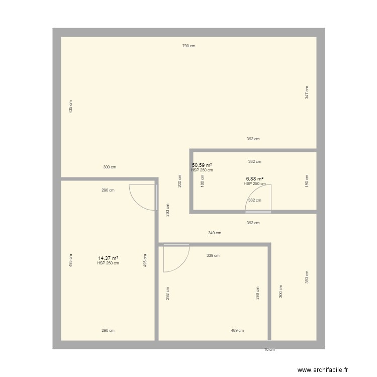 plan appart grezizu. Plan de 3 pièces et 72 m2