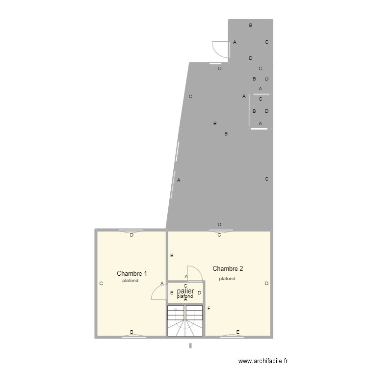 picouleau 1er etage. Plan de 9 pièces et 82 m2