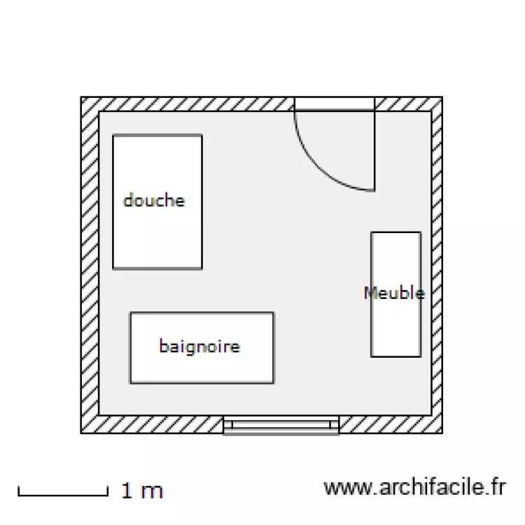 Salle de Bain. Plan de 