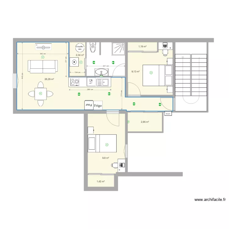 1er &eacute;tage Boulogne Sol 3. Plan de 