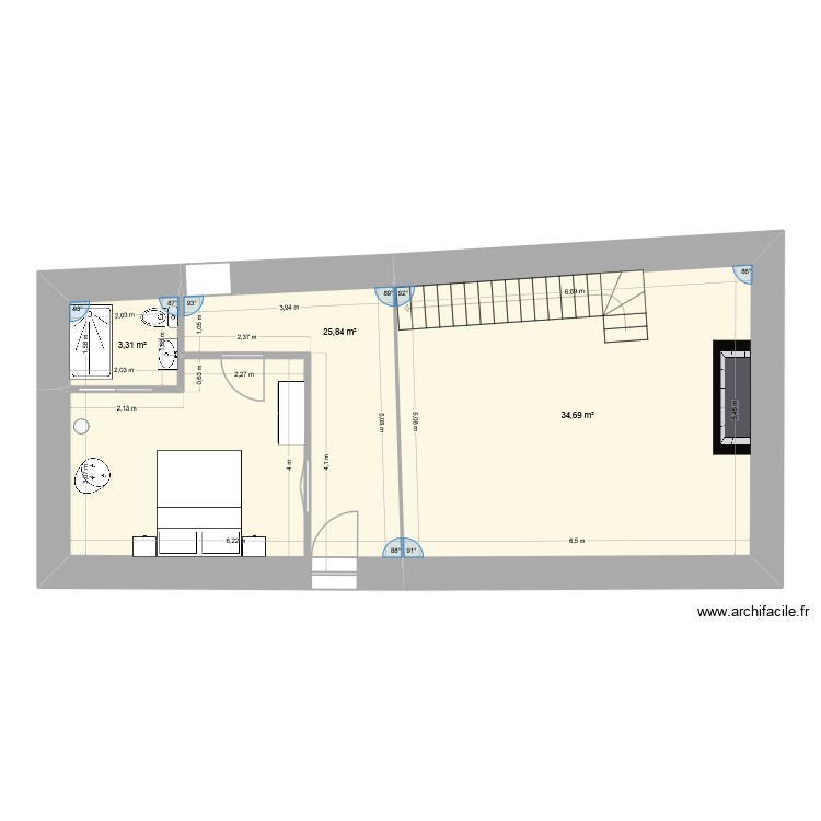ETAGE Sud Est. Plan de 0 pièce et 0 m2
