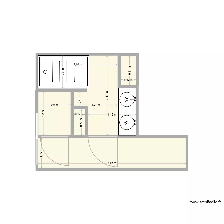 salle de bain. Plan de 5 et 9 m² salle de bain. Plan de 5 et 9 m²