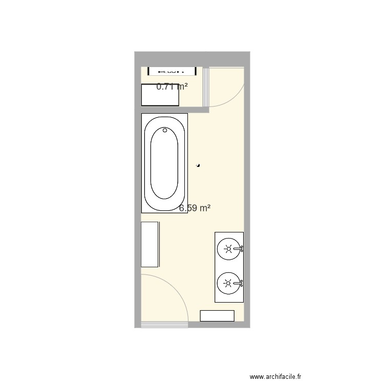 Salle de bain projet 2. Plan de 0 pièce et 0 m2