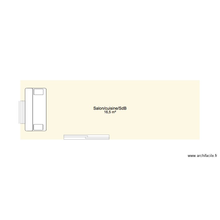 Crocus58. Plan de 1 pièce et 17 m2