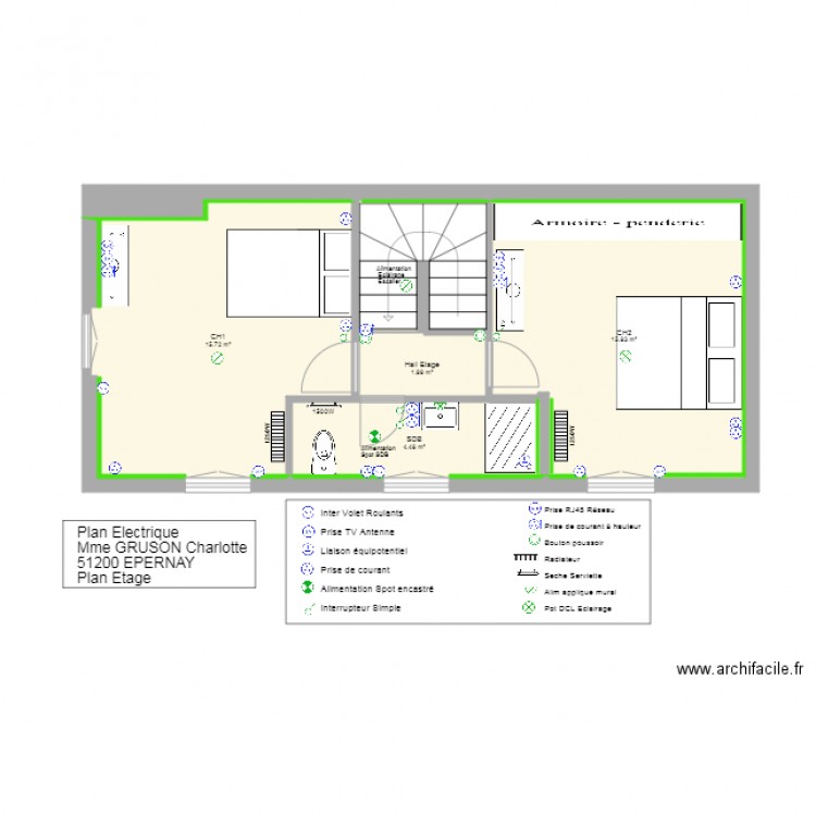 Plan GRUSON EPERNAY 1er Etage plan 02. Plan de 0 pièce et 0 m2