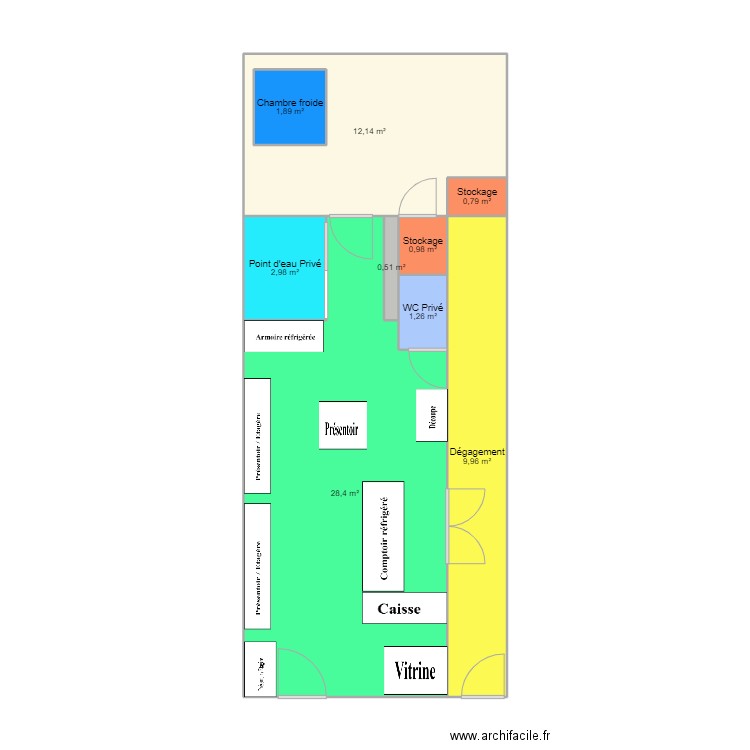 Plan de la Tour BIS. Plan de 9 pièces et 61 m2