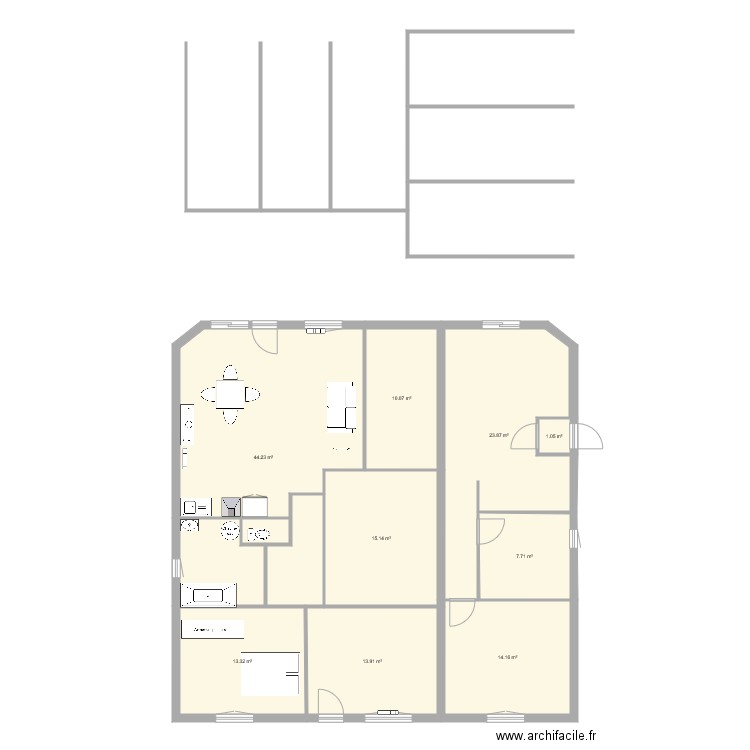 t4et t2. Plan de 0 pièce et 0 m2