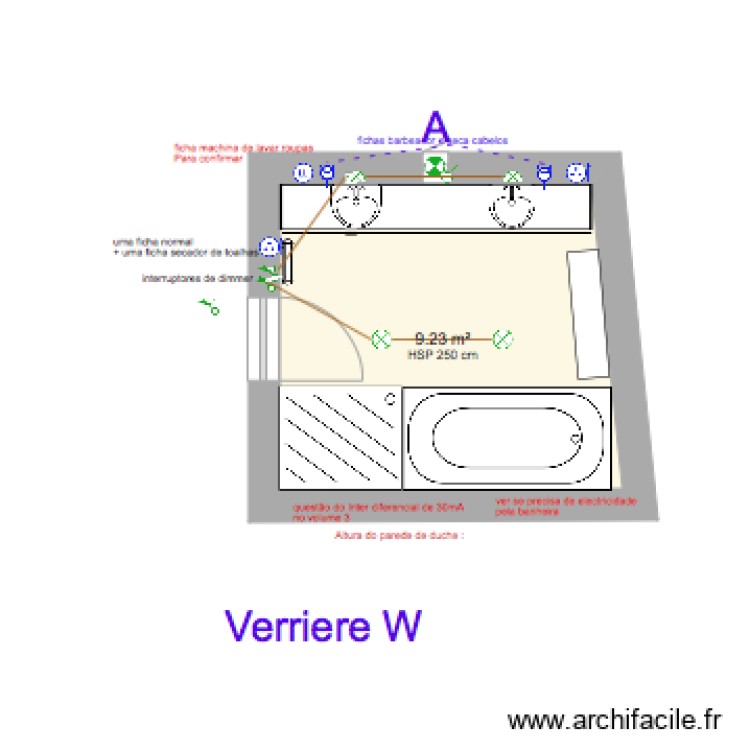 Salle de bain . Plan de 0 pièce et 0 m2