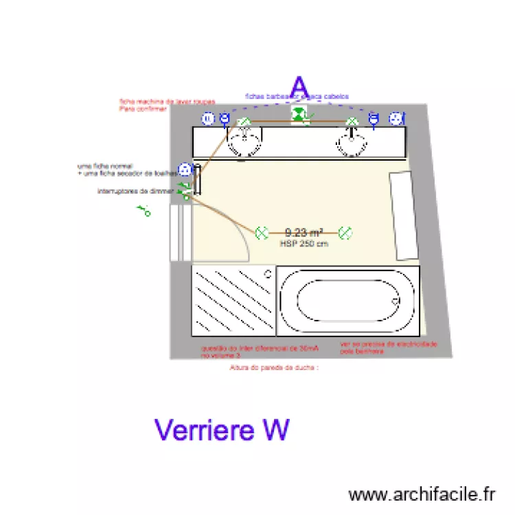 Salle de bain . Plan de Salle de bain . Plan de