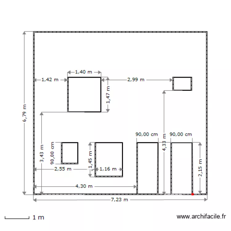 FACADE EST APRES TRAVAUX. Plan de 