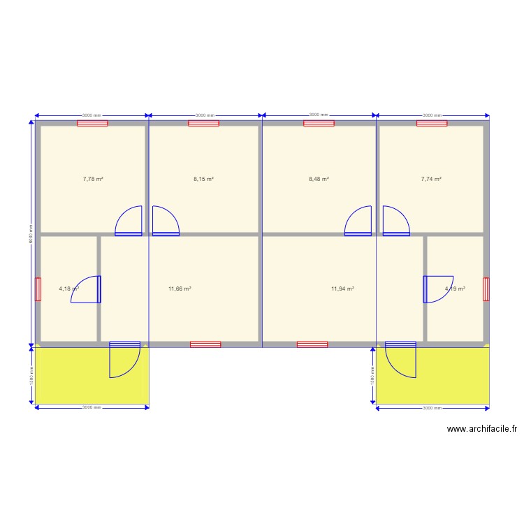 ind 2. Plan de 10 pièces et 71 m2