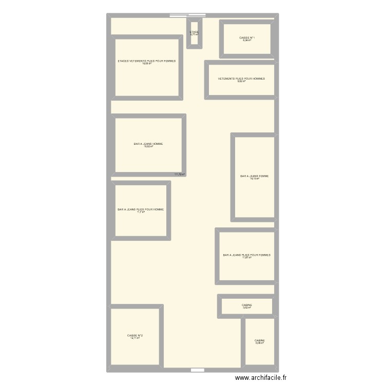 plan magasin. Plan de 0 pièce et 0 m2
