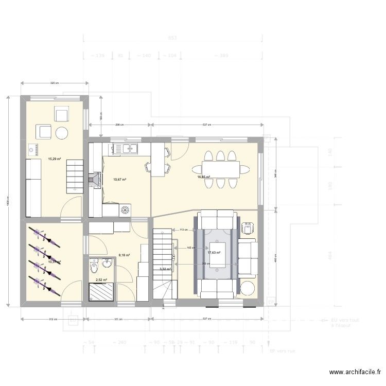 2022 03 Kerkipouik Base ac extension RDC 2. Plan de 8 pièces et 85 m2