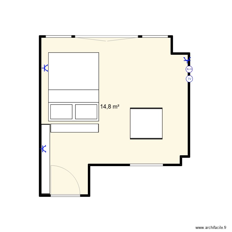 projet2. Plan de 1 pièce et 15 m2