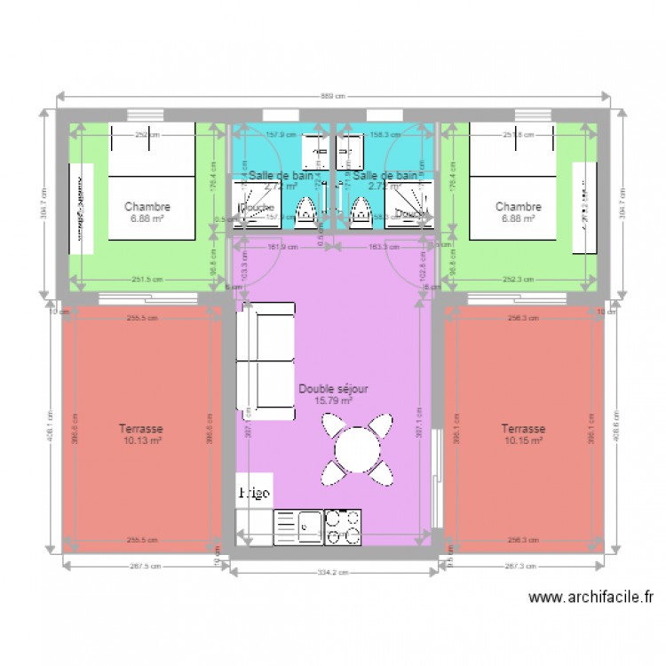 Chalet Traditionnel GreenCottages Camping Lac du Marandan modèle 4. Plan de 0 pièce et 0 m2