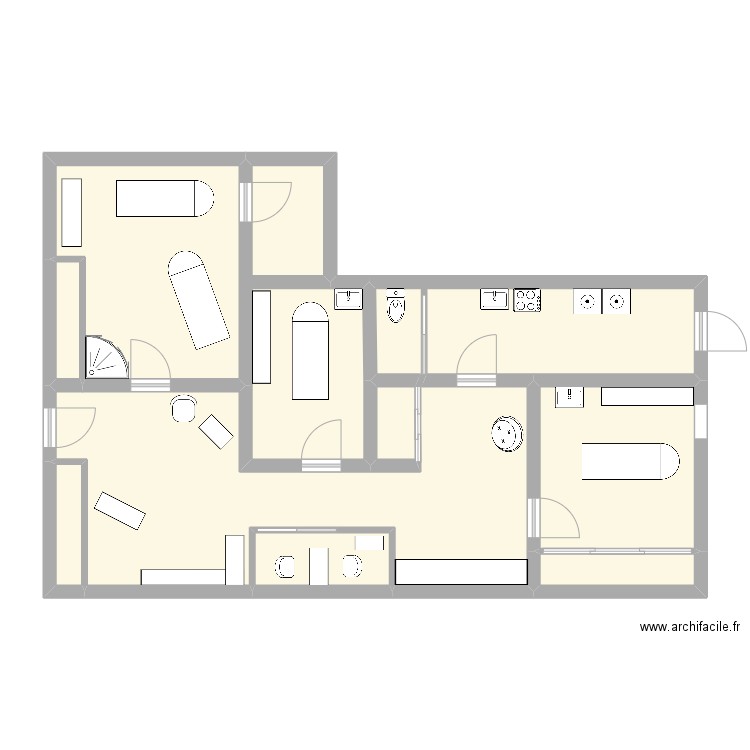 lady bell. Plan de 9 pièces et 82 m2