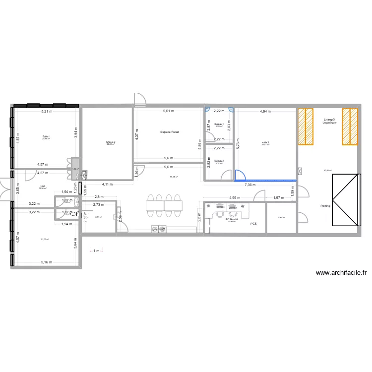 INORIX Formation Plan plateau technique. Plan de 16 Pièces et 278 m² INORIX Formation Plan plateau technique. Plan de 16 Pièces et 278 m²