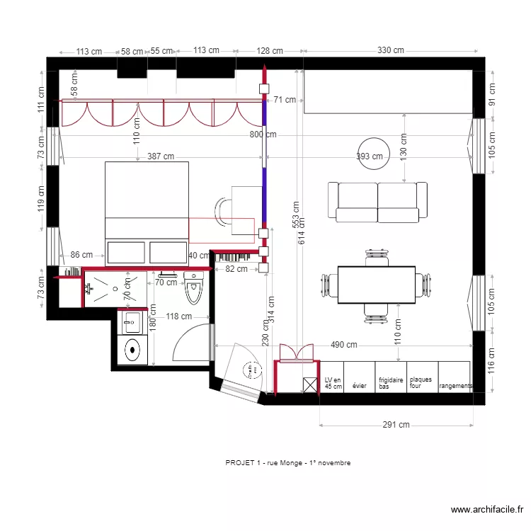 monge projet 9 novembre. Plan de 