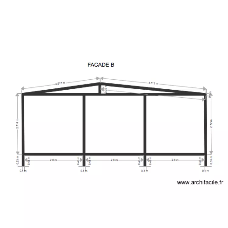 FACADE B. Plan de 