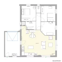 plan pi&egrave;ce de vie maison
