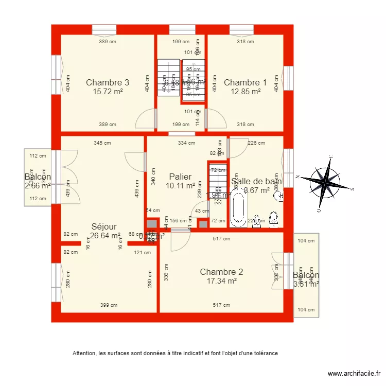 BI 6142 &eacute;tage c&ocirc;t&eacute;. Plan de 