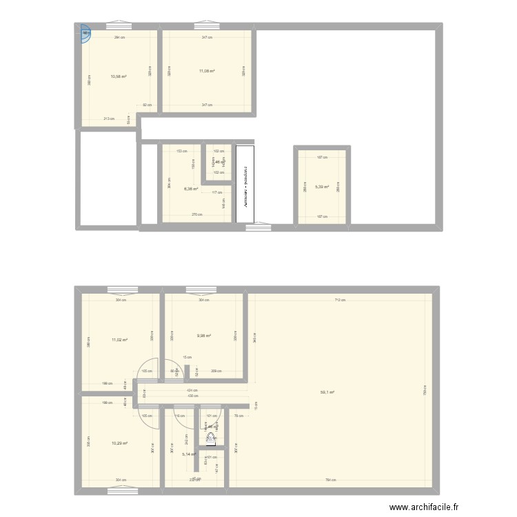 Test 2. Plan de 11 pièces et 132 m2