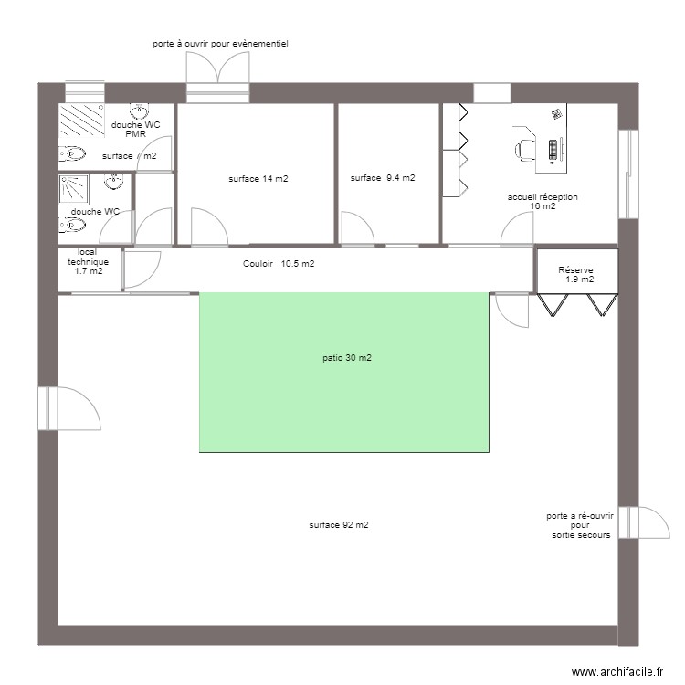 PROJET  2 amenagement commun sans cotation. Plan de 0 pièce et 0 m2