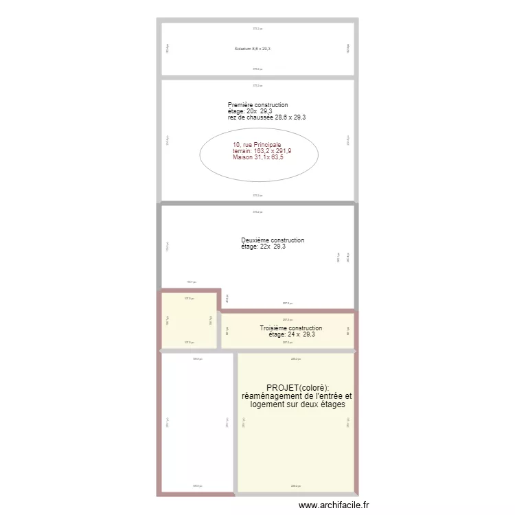 1111 espace du projet dans la maison. Plan de 
