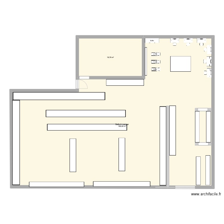 re f hair 2. Plan de 2 pièces et 206 m2