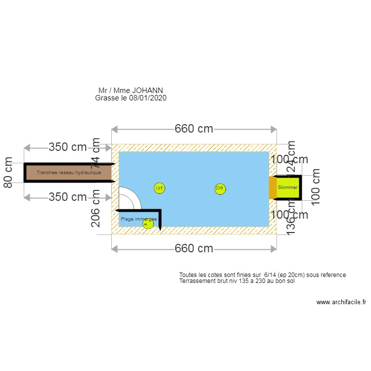 Piscine. Plan de 0 pièce et 0 m2