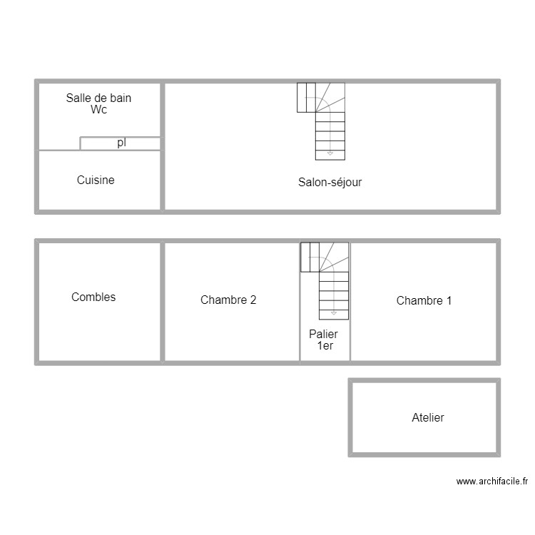 LOCTUDY RENAUT. Plan de 8 pièces et 91 m2