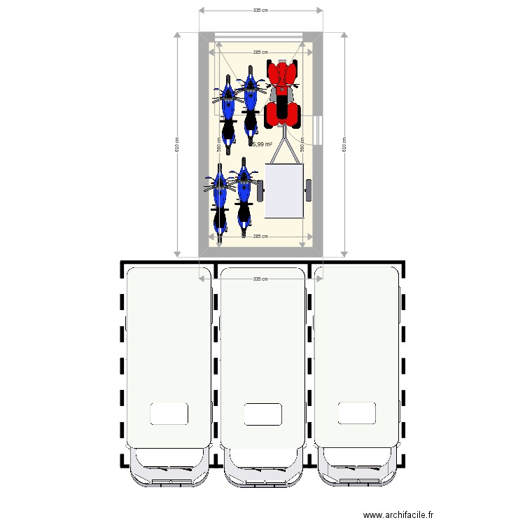 plan Noé. Plan de 1 pièce et 16 m2