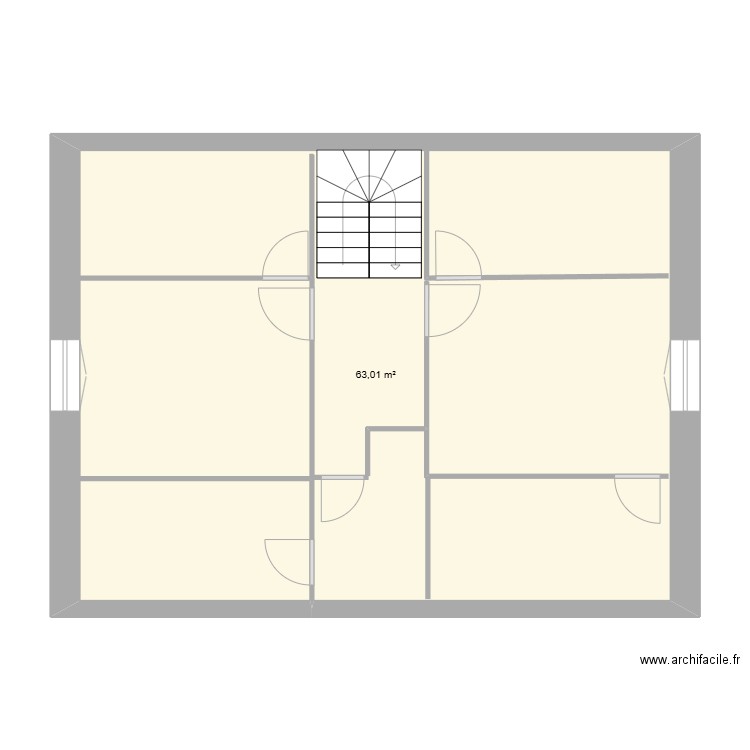 ETAGE. Plan de 1 pièce et 63 m2