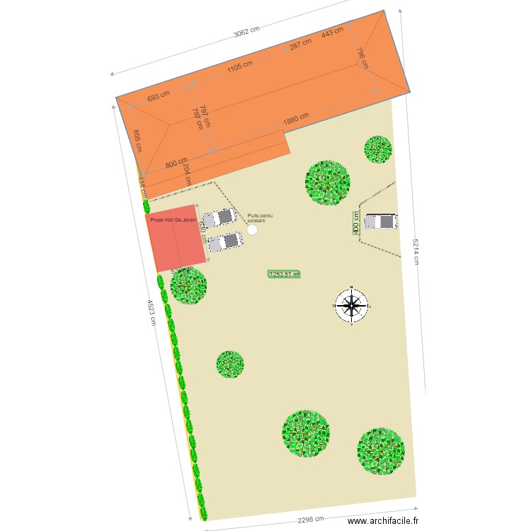 Implantation cadastre Projet abri focus. Plan de 0 pièce et 0 m2