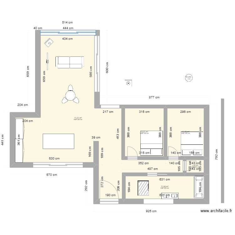 permis 2 stella 10. Plan de 5 pièces et 108 m2