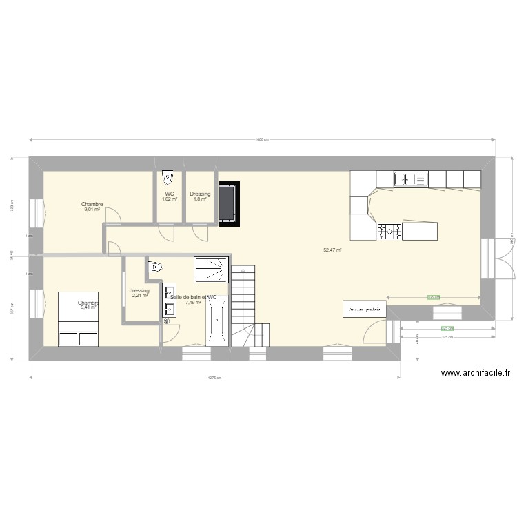 maison perso . Plan de 7 pièces et 84 m2