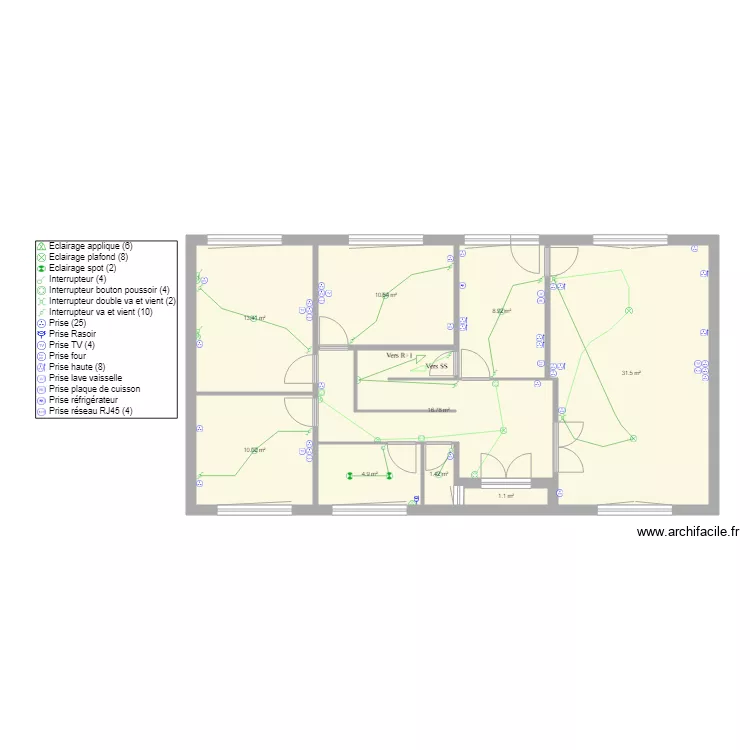 Maison DAOURS RDC. Plan de 