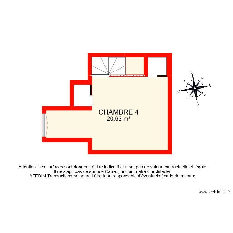 BI 9419 ETAGE 2. Plan de 5 pièces et 25 m2