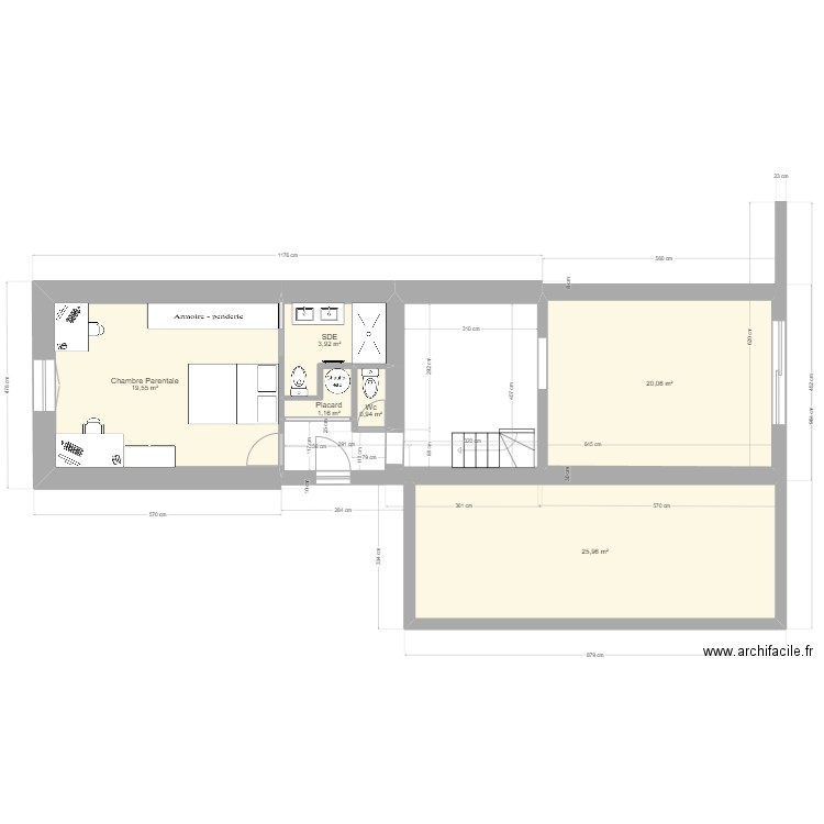 agrandissement. Plan de 11 pièces et 111 m2