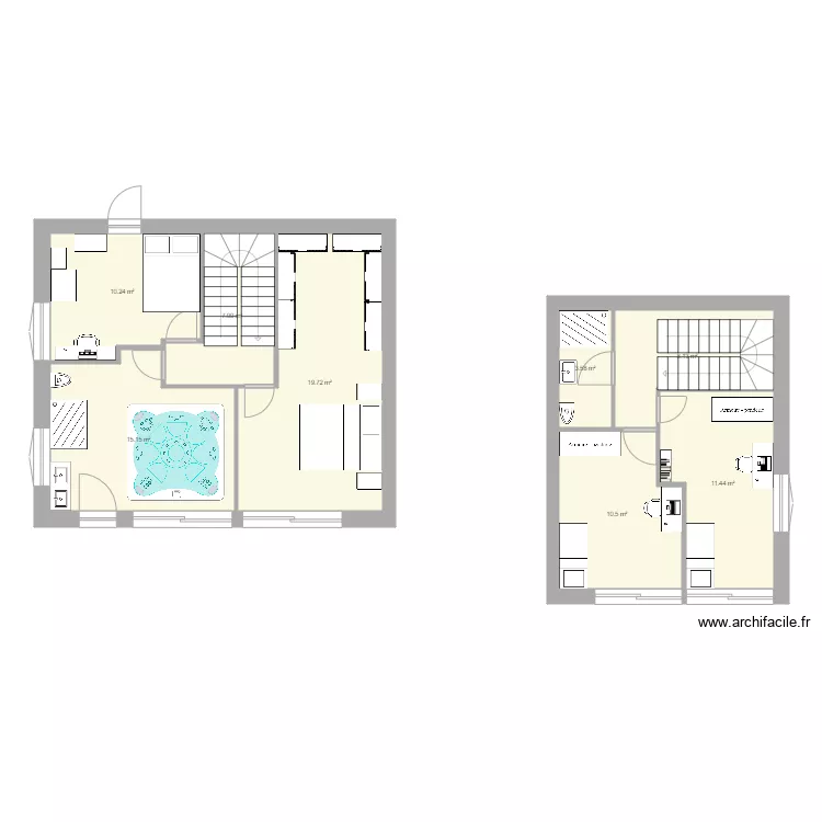 R0 maison prinpicale. Plan de 
