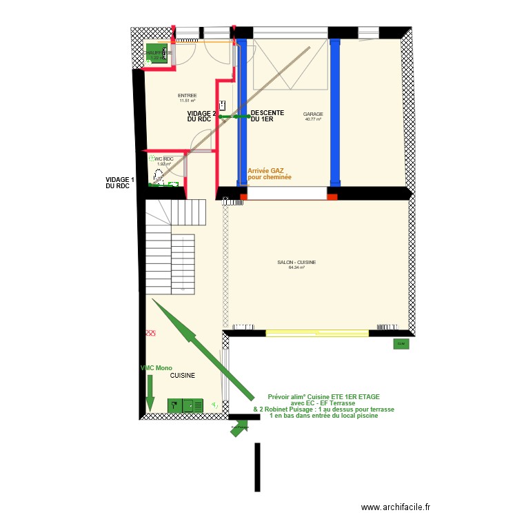 NEW RDC Plomberie. Plan de 0 pièce et 0 m2