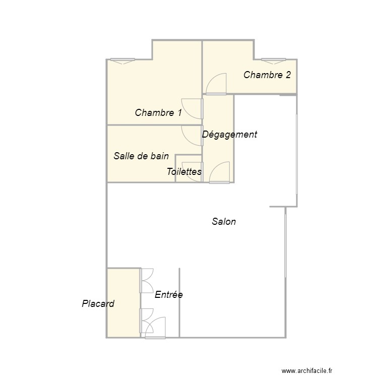 JACOBERT. Plan de 6 pièces et 13 m2