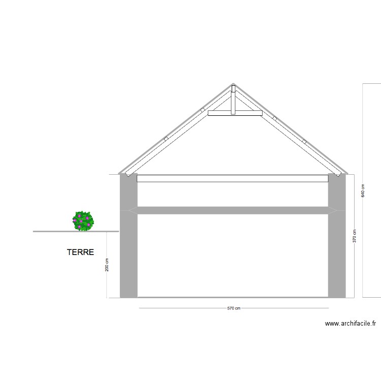 Profil avec ferme. Plan de 0 pièce et 0 m2