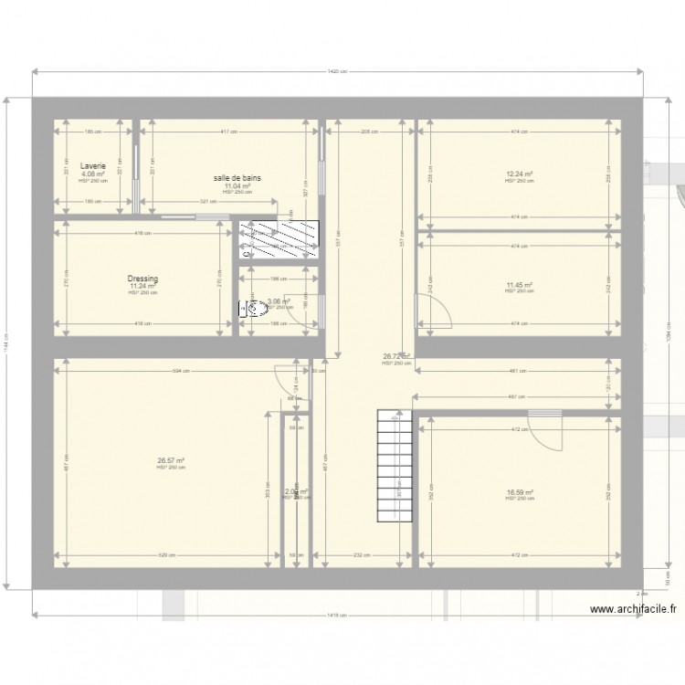 plassac etage projet decembre 2018 4. Plan de 0 pièce et 0 m2