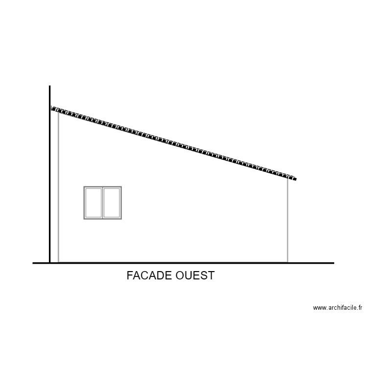 facade OUEST. Plan de 1 pièce et 25 m2