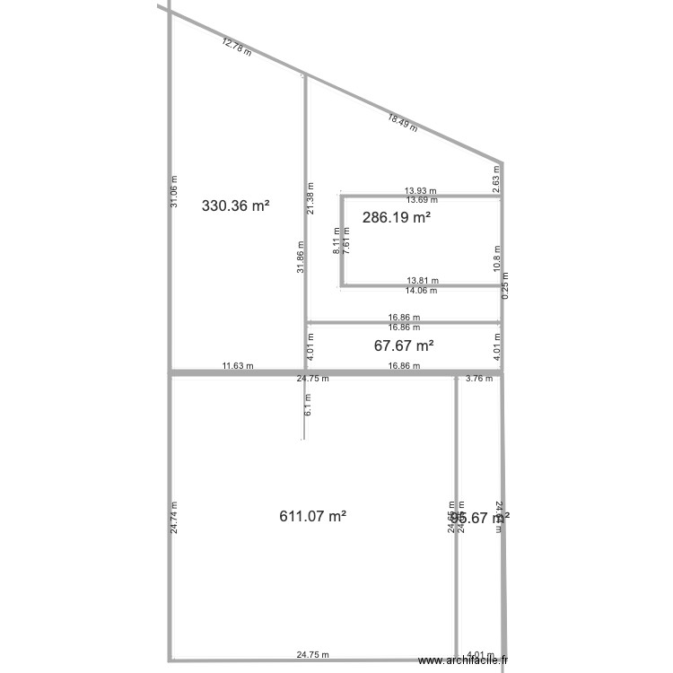 Exemple plan terrain pour maison. Plan de 0 pièce et 0 m2