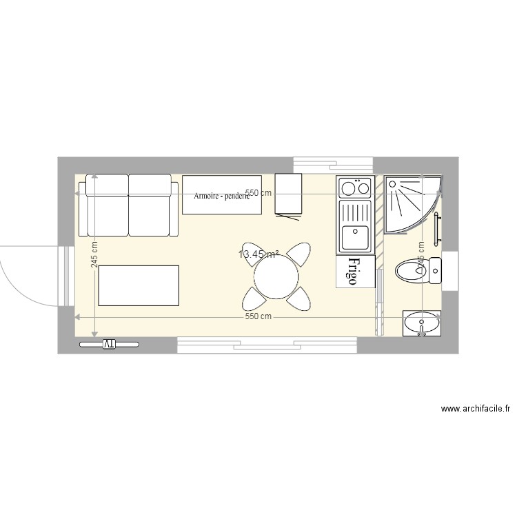 STUDIO. Plan de 0 pièce et 0 m2