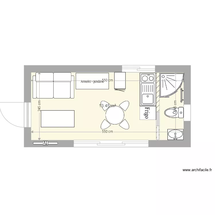 STUDIO. Plan de 