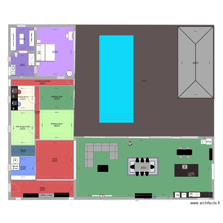 house. Plan de 16 pièces et 272 m2